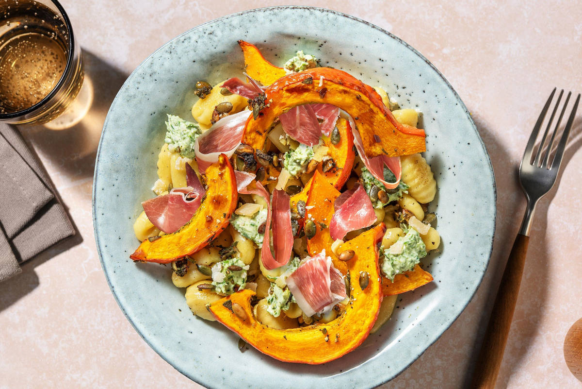 Gnocchi mit Ofenkürbis und extra Prosciutto