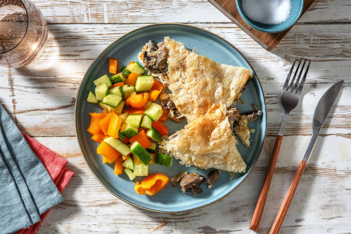 Tarte salée au fromage grec et aux champignons