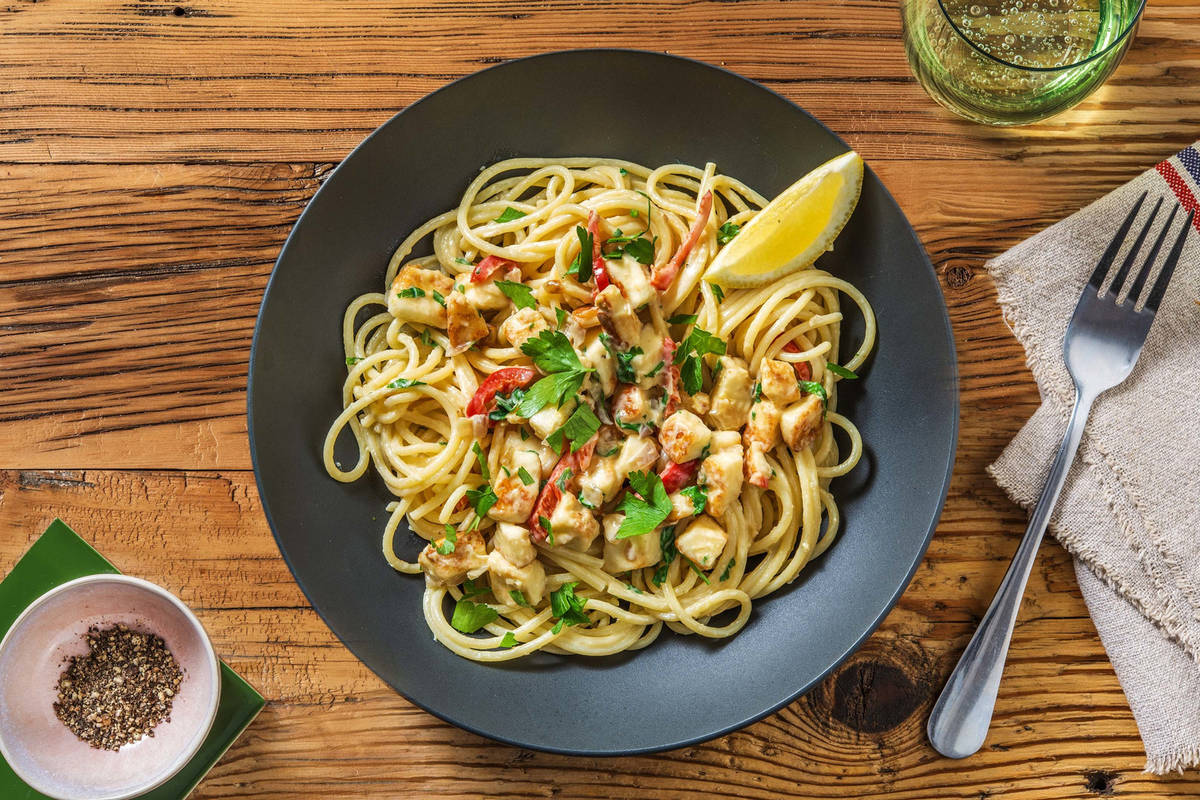 Krämig halloumipasta