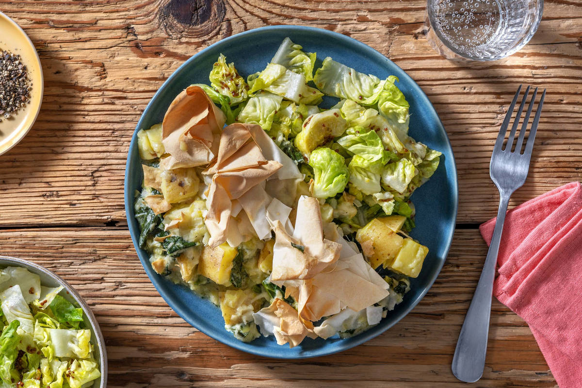 Leek and Potato Filo Scrunch Pie