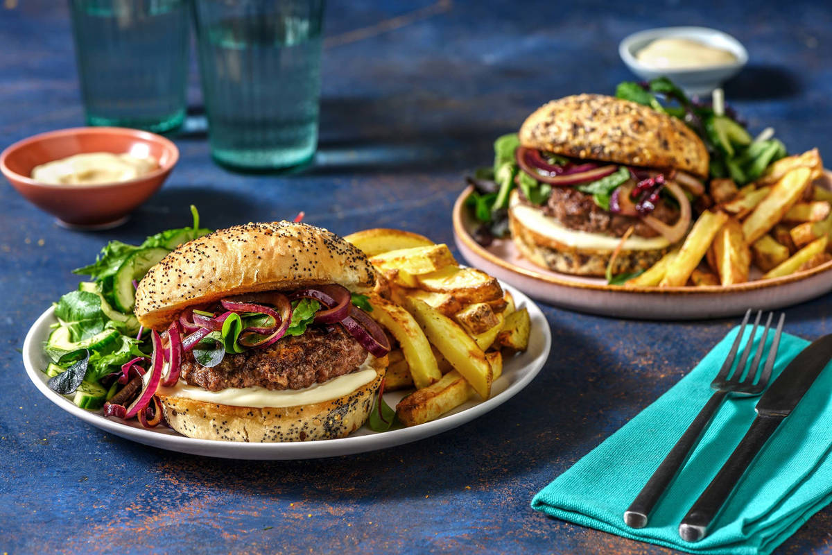 Hamburger et frites maison