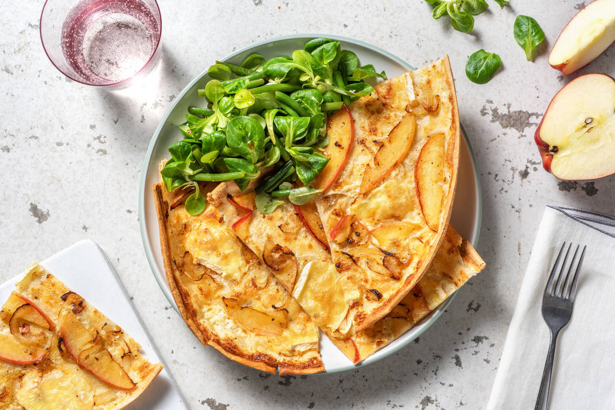 Flammekueche au Brie & à la pomme