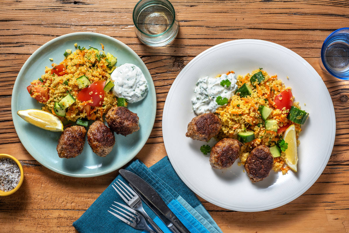 Stegt kofta på okse- og grøntsagsfars