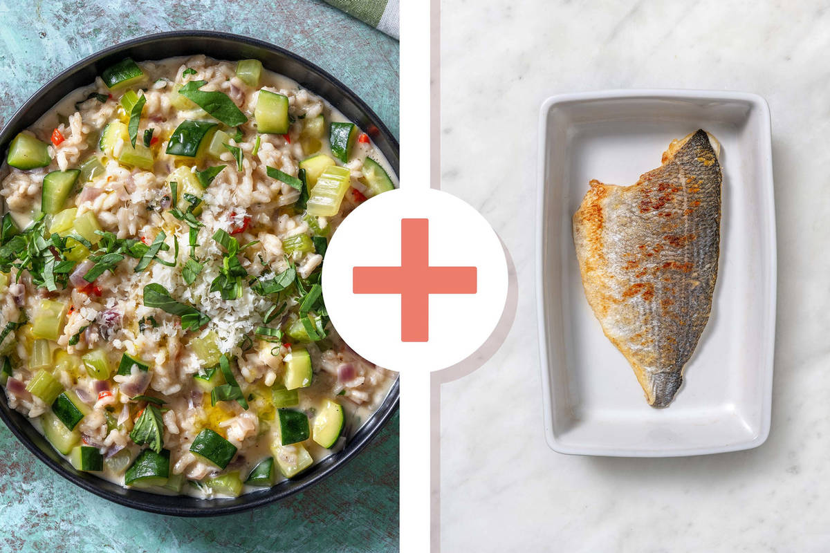 Veggie + protein - Pittige risotto met doradefilet als extra
