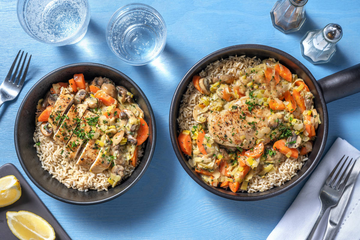 Blanquette de poulet aux poireaux