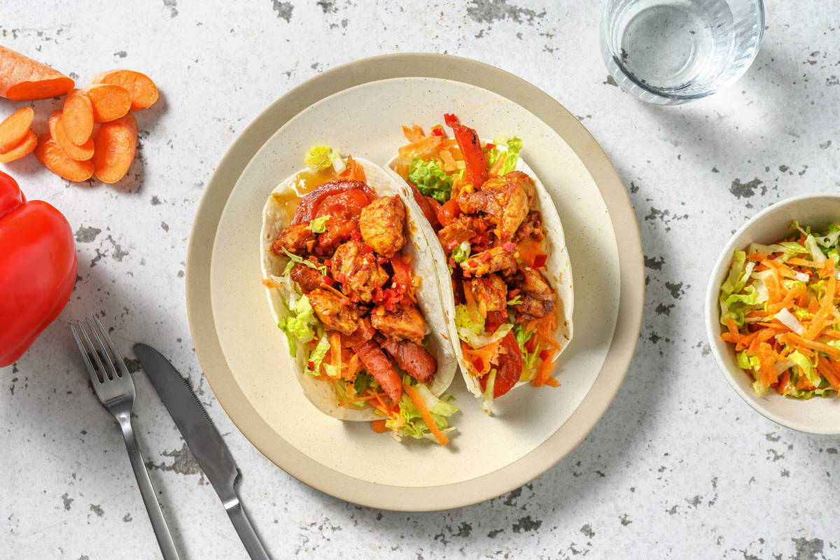 Curried Chicken and Pepper Wraps