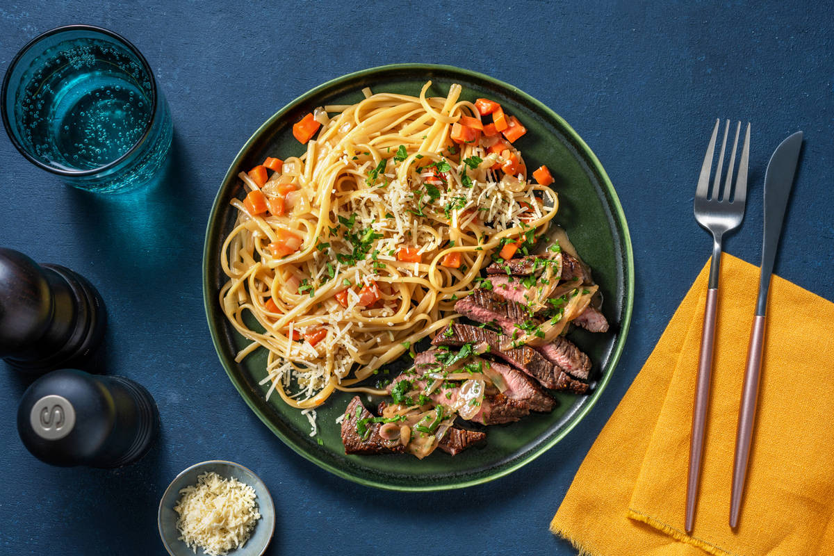 Pavé de bœuf sauce Bercy