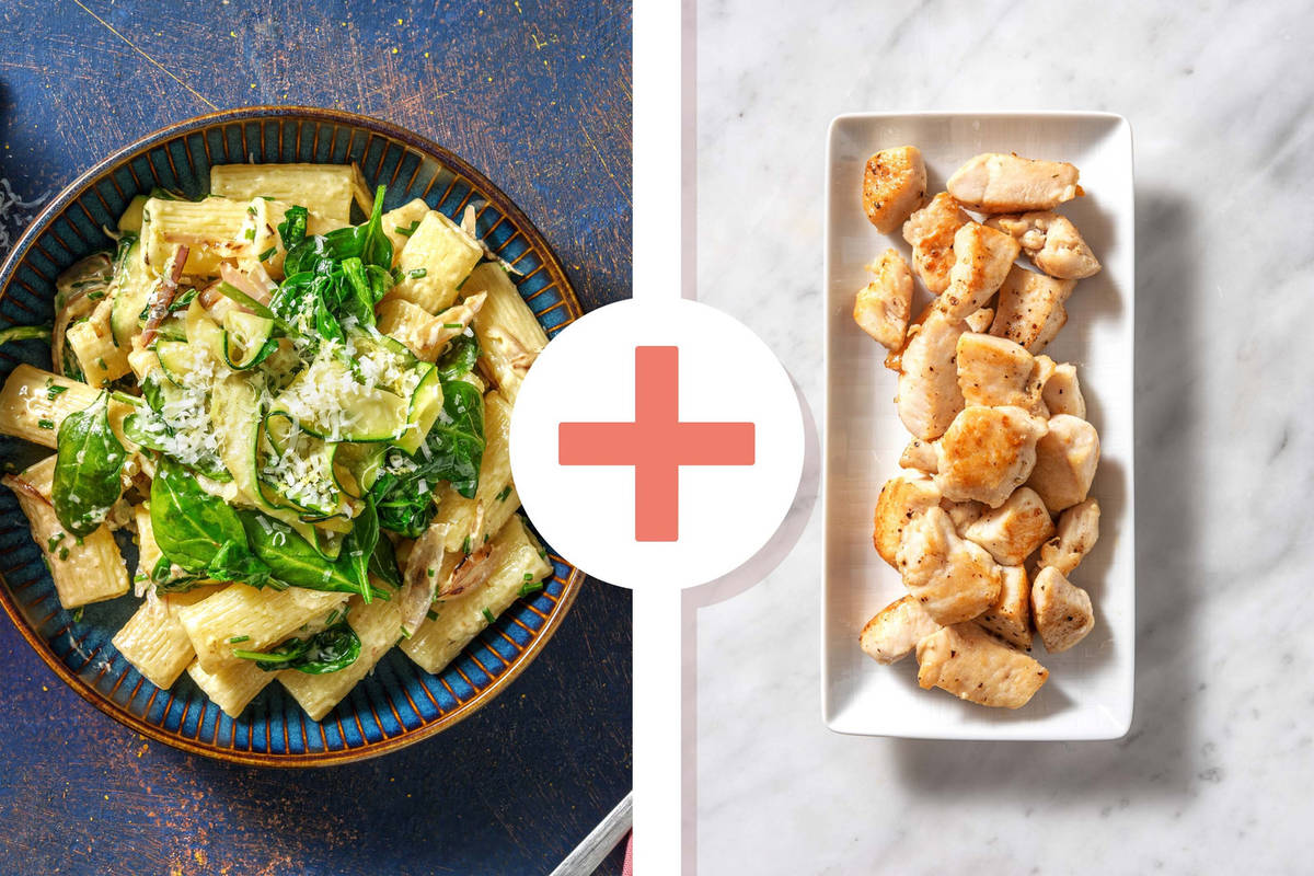 Creamy Rigatoni with Diced Chicken Breast