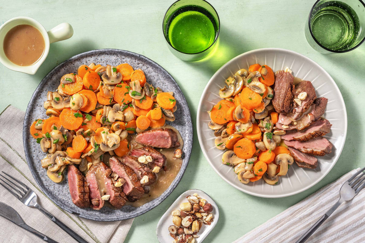 Filet de canette sauce échalote & carottes Vichy