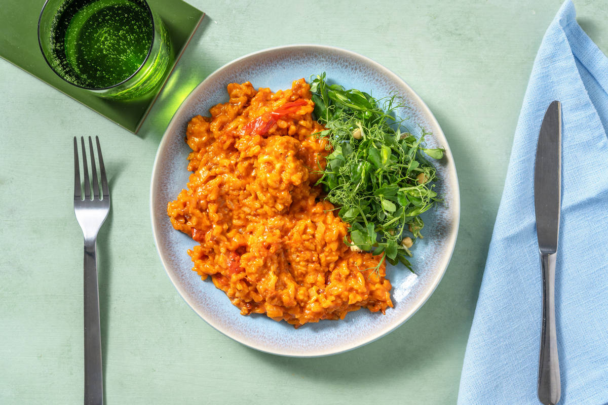 Super Cheesy Oven-Baked Tomato Risotto