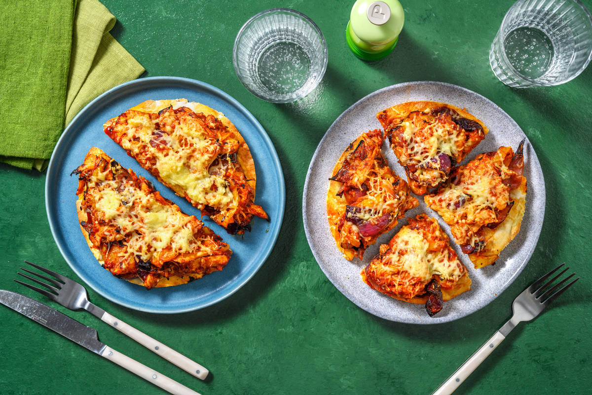 Pulled BBQ Cheesy Chicken Naanizza