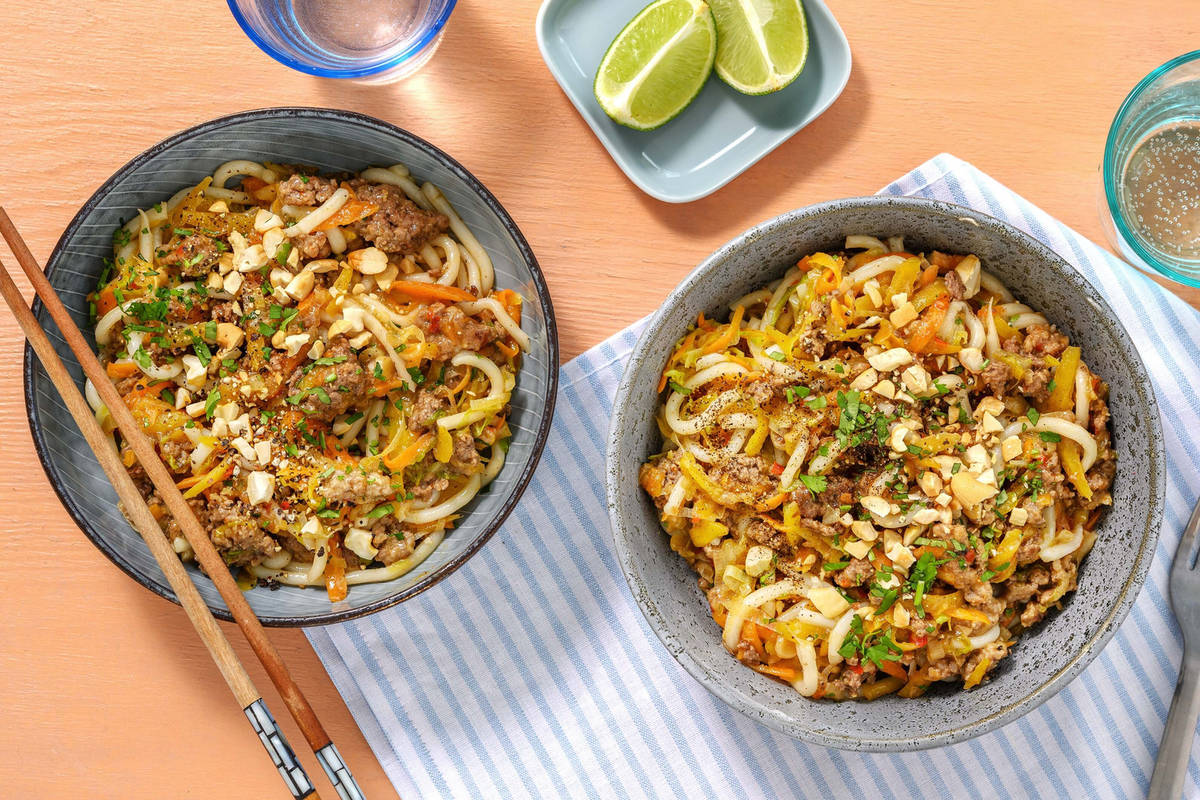 Nouilles sautées au bœuf haché