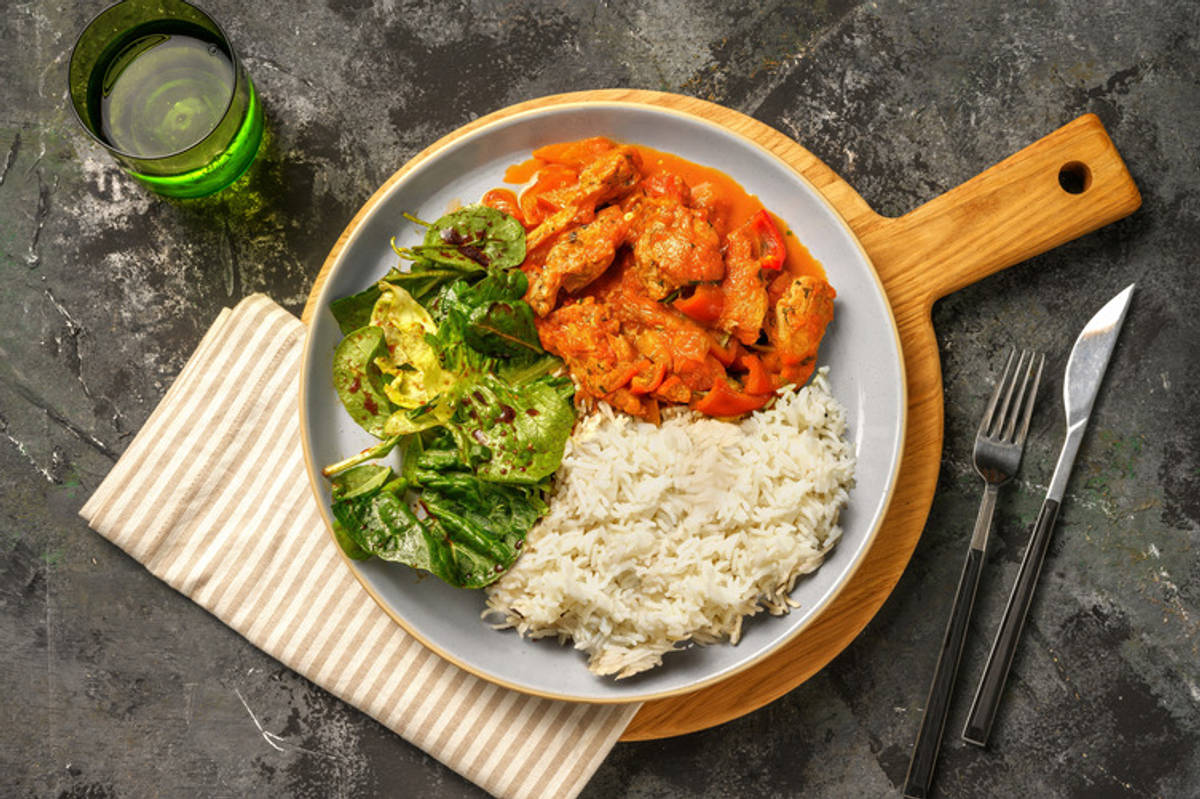 Paprikapfanne mit marinierten Bio-Schweinestreifen