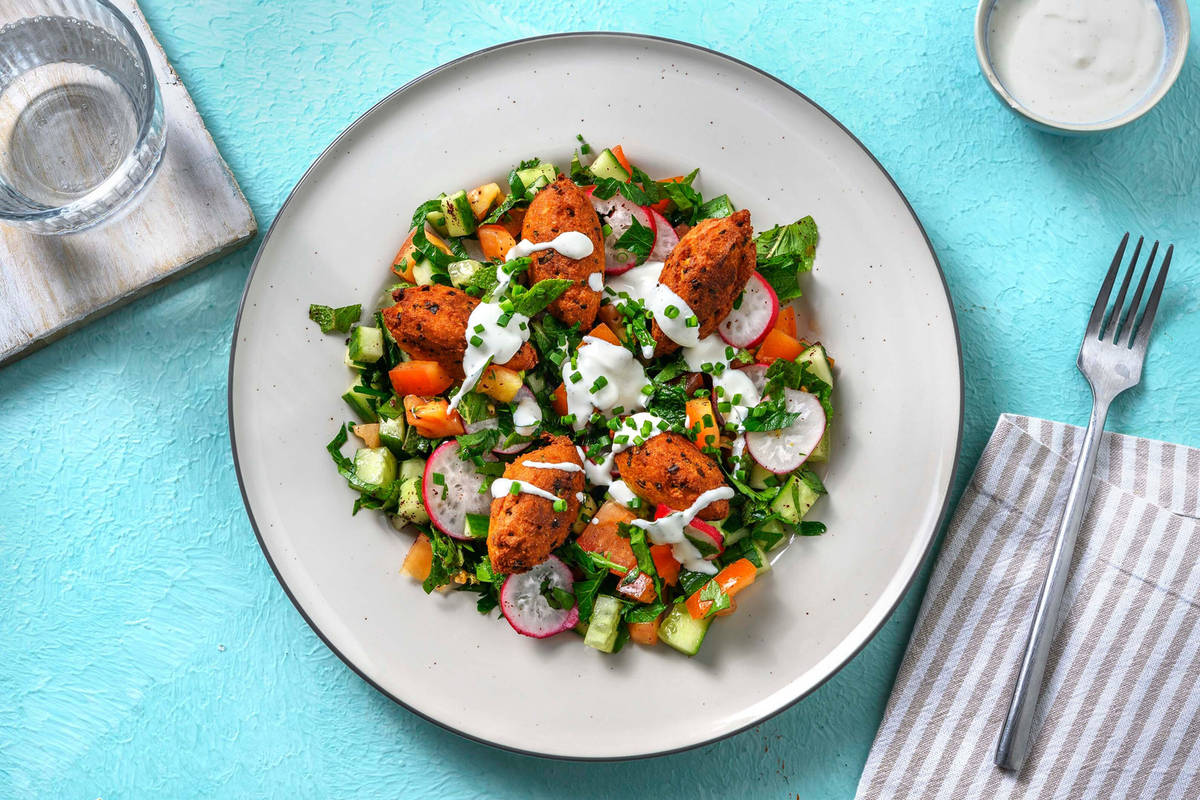 Croquettes de chèvre & salade levantine