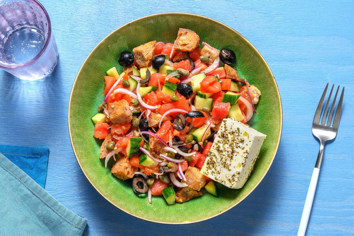 Salade de tomates & feta à la crétoise