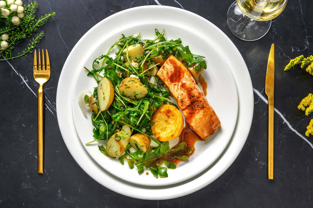 Saumon rôti & beurre noisette au paprika fumé