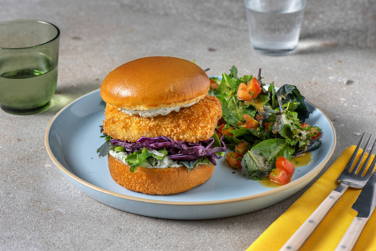 Burger de poulet pané & mayo aux herbes