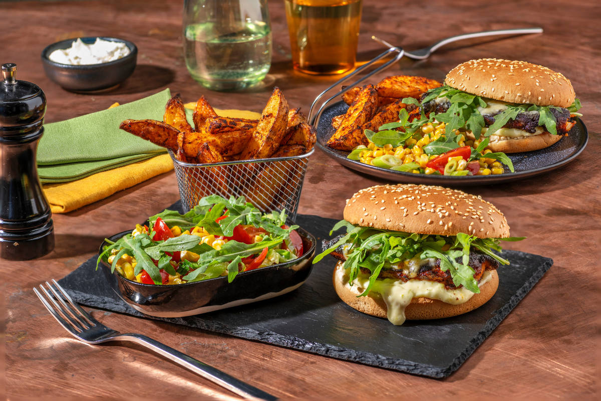 Peri Peri Chicken Burger and Chips