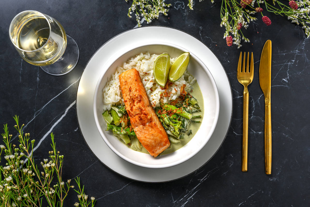 Roasted Salmon and Thai Green Style Curry 