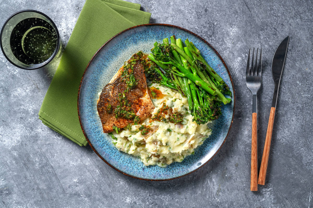 Cajun Sea Bass and Parsley Gremolata