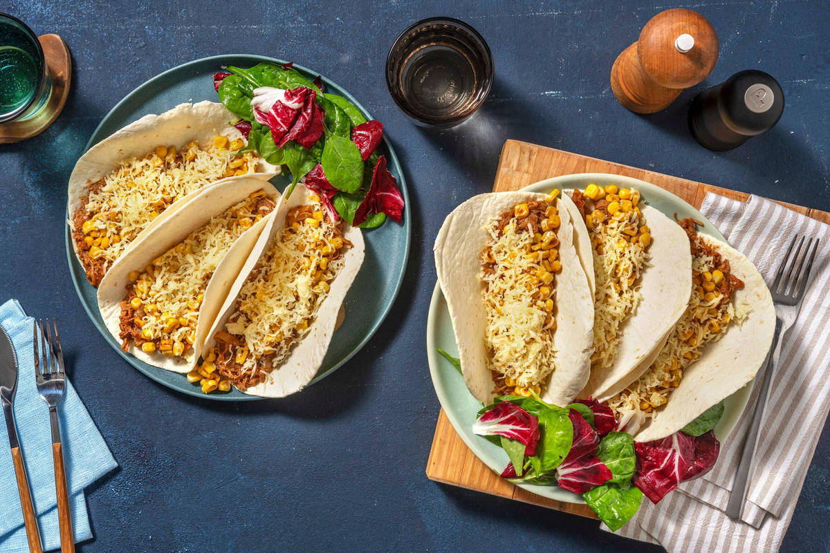 Fajitas au porc effiloché façon carnitas