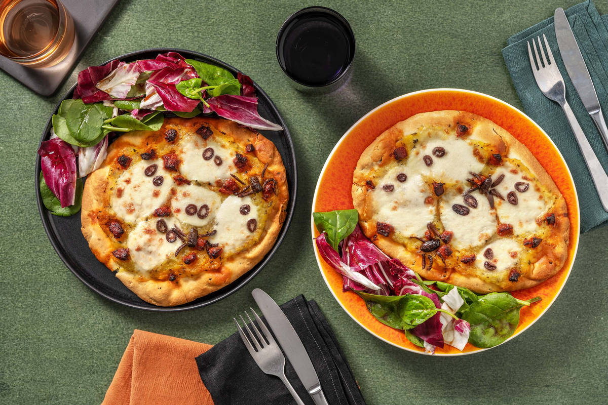 Pizz'araignée au potiron, chorizo & fior di latte