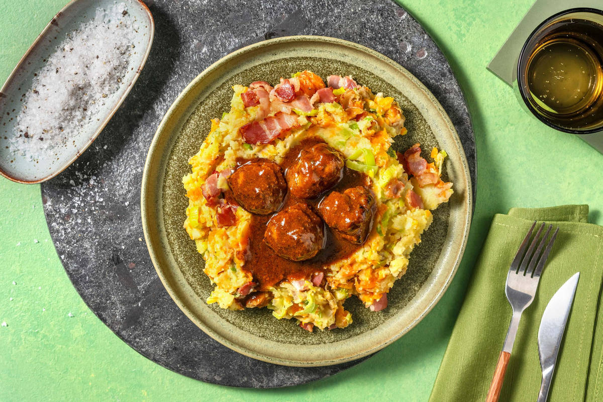 Meatballs with Carrot-Leek Stamppot