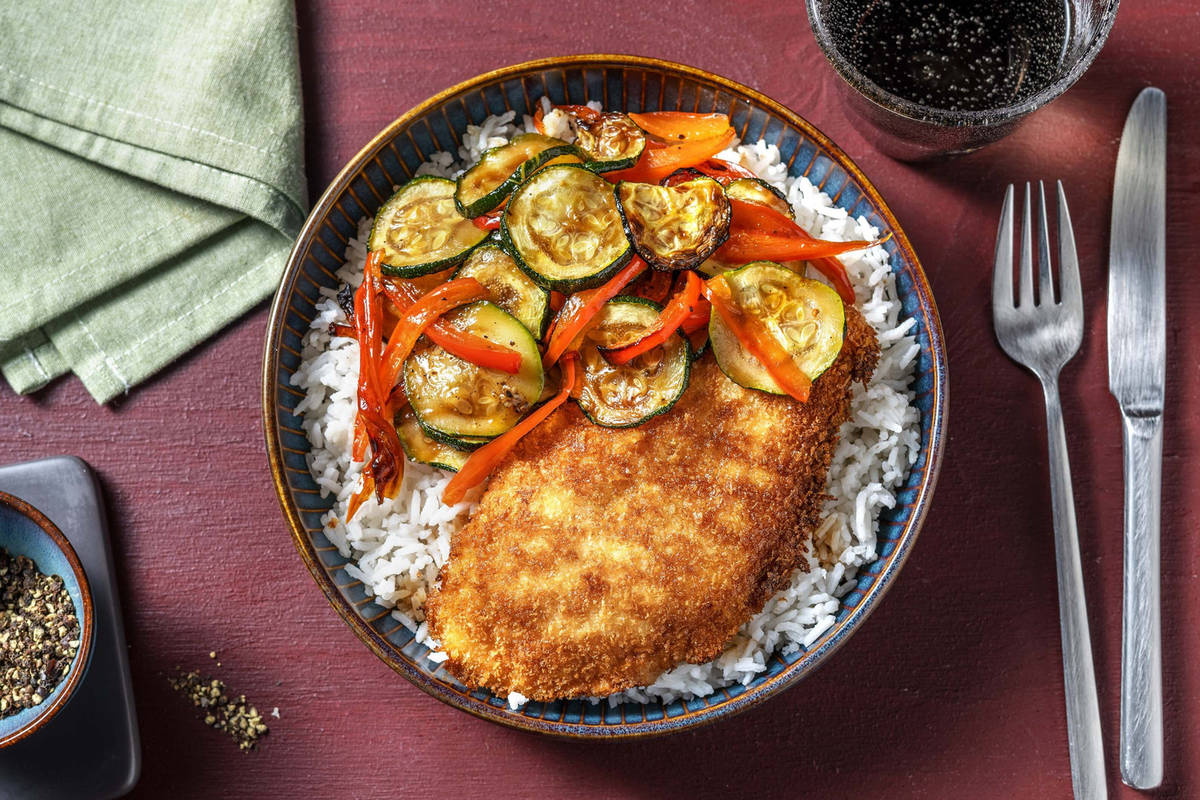 Cotoletta di pollo con riso allo zenzero
