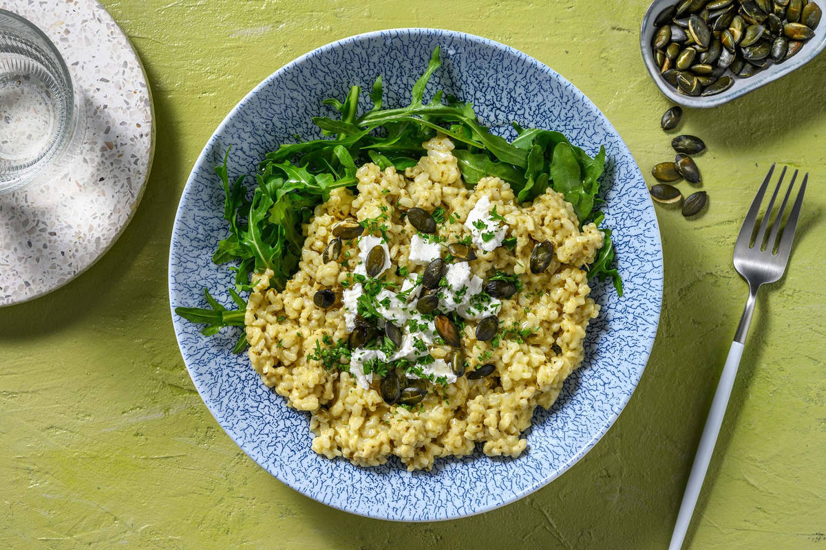 Risotto au pesto & chèvre frais