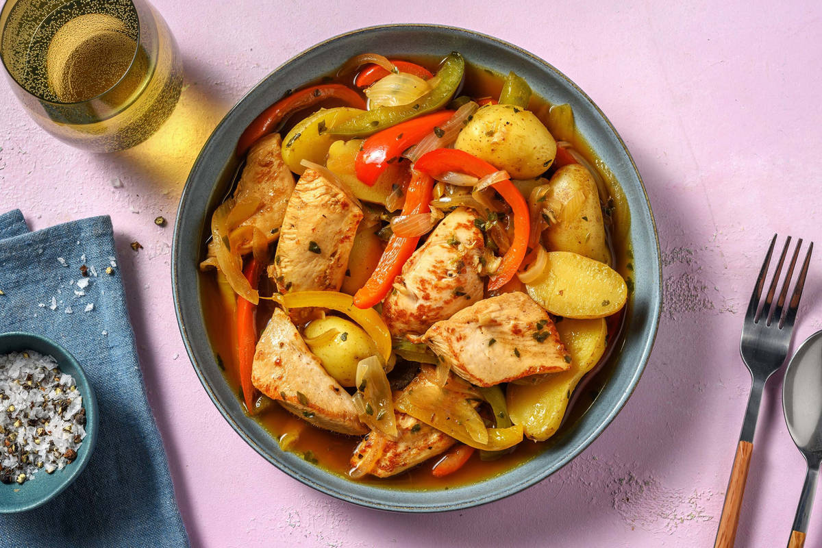 Stufato di pollo mediterraneo 