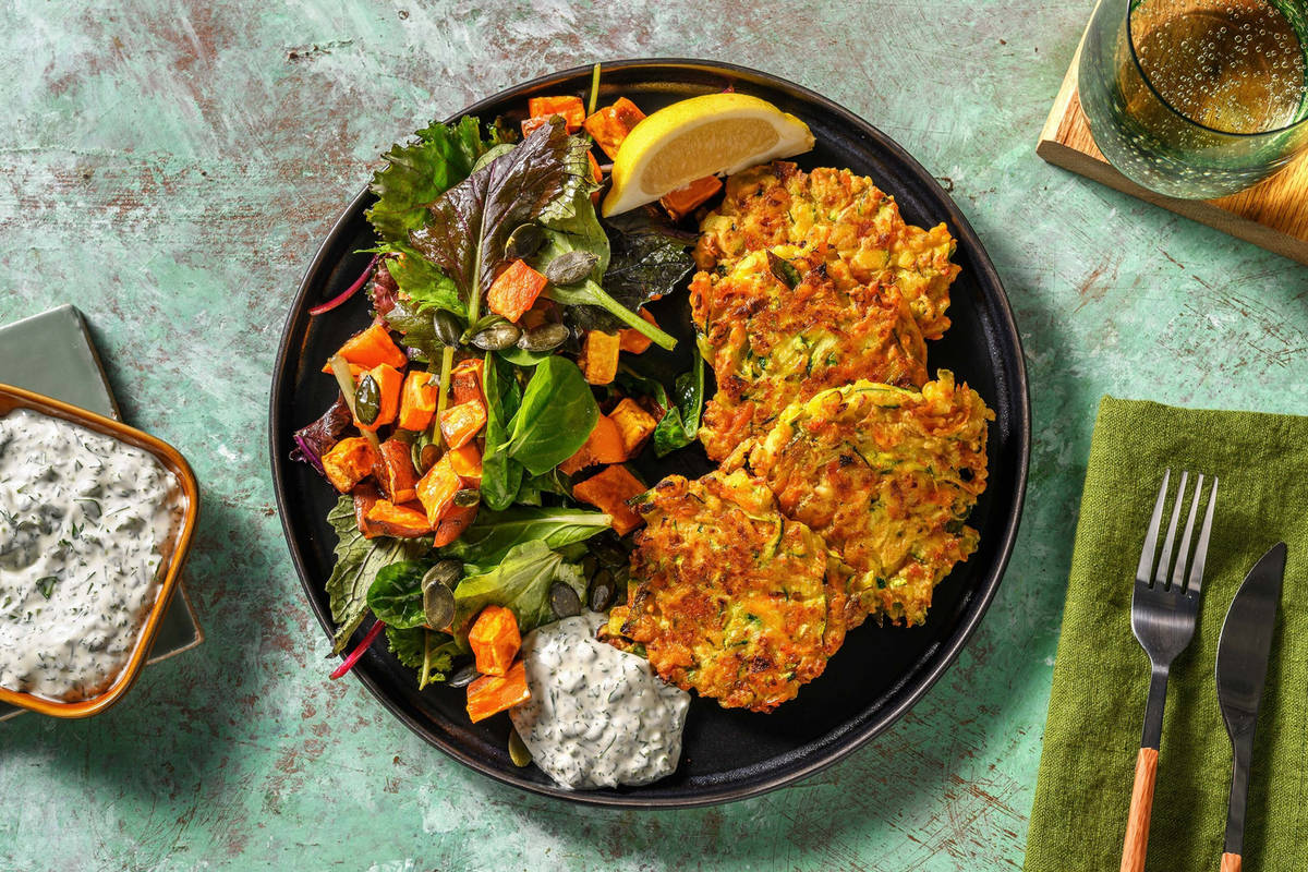Frittelle veggie di zucchine con patate dolci