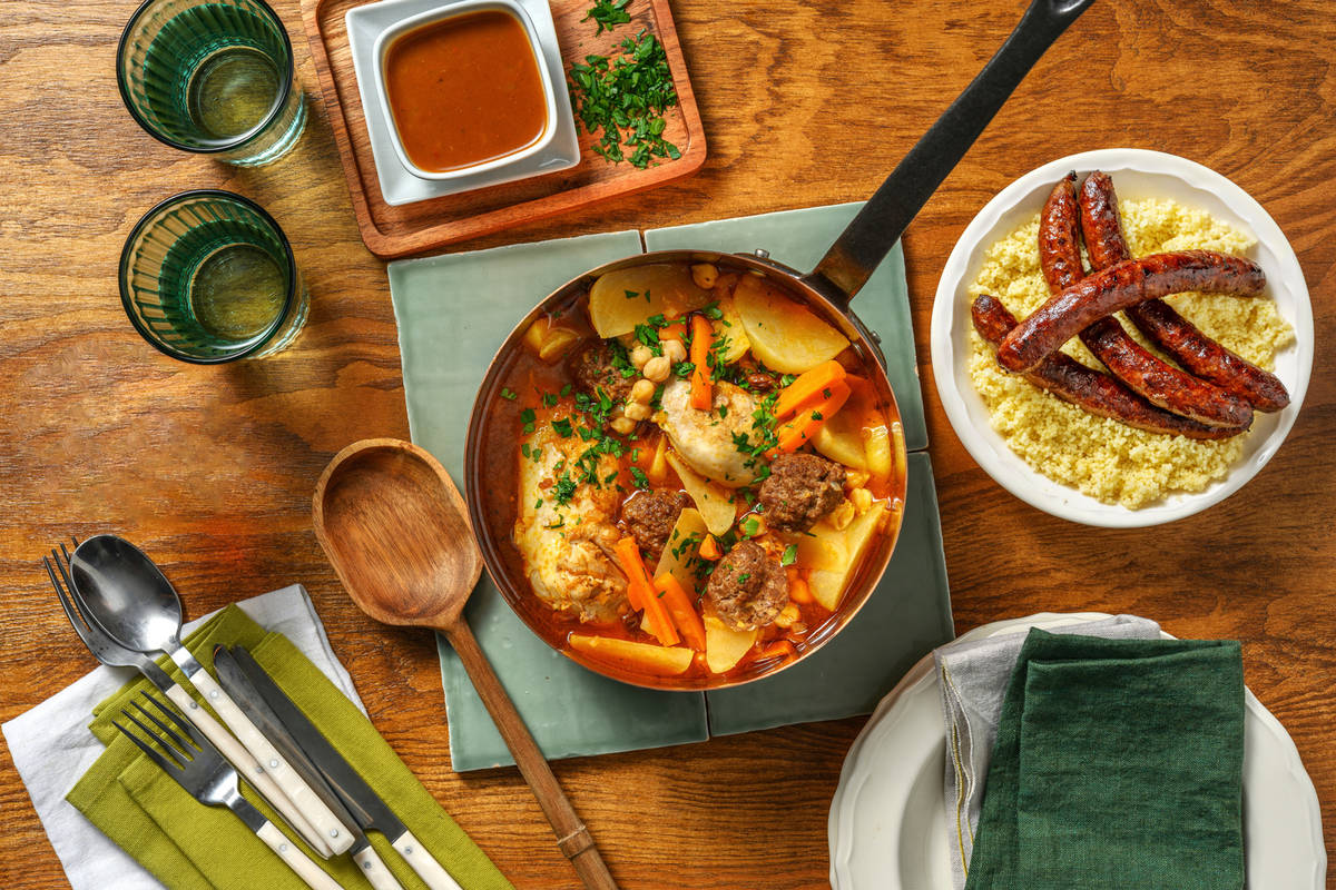 Couscous poulet, boulettes & merguez de bœuf