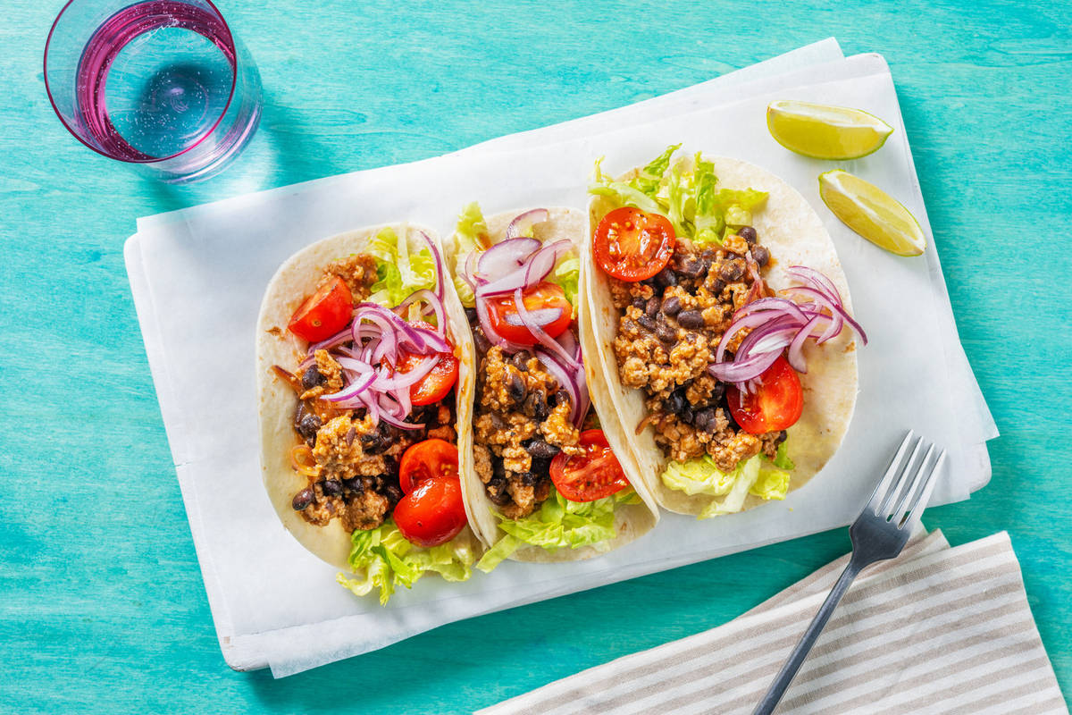 Speedy Pork and Black Bean Tacos