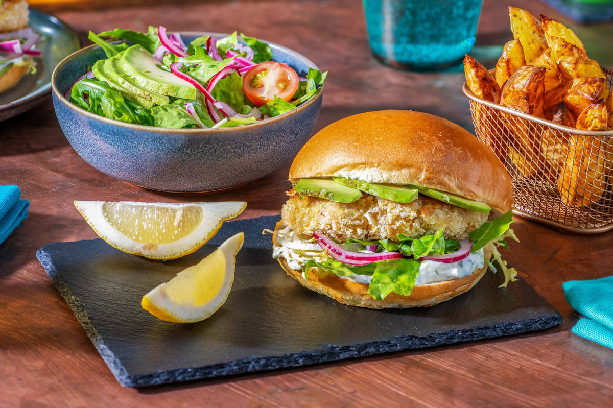 Homemade Shrimp Burger on Brioche