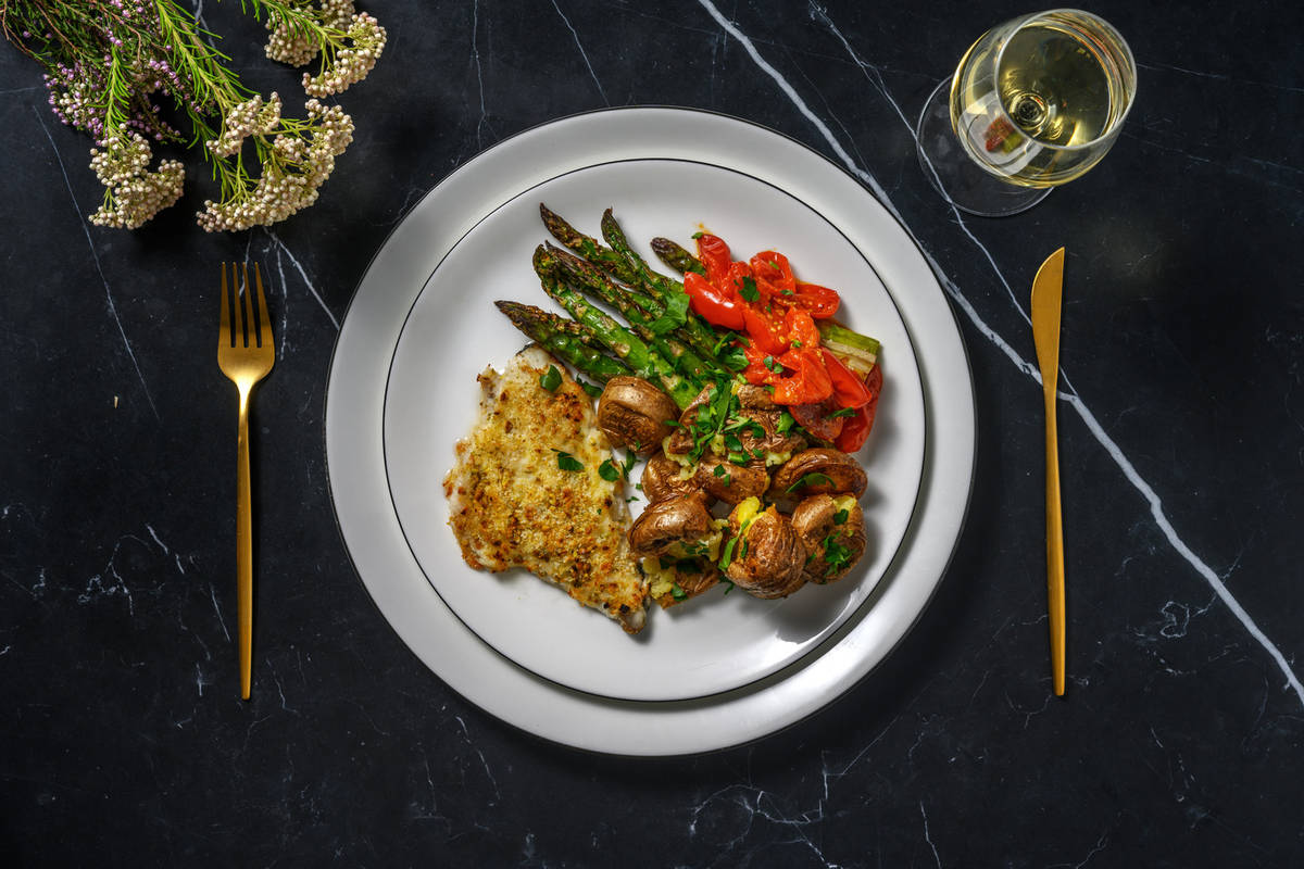 Pistachio Crusted Sea Bream and Parmesan Smashed Potatoes