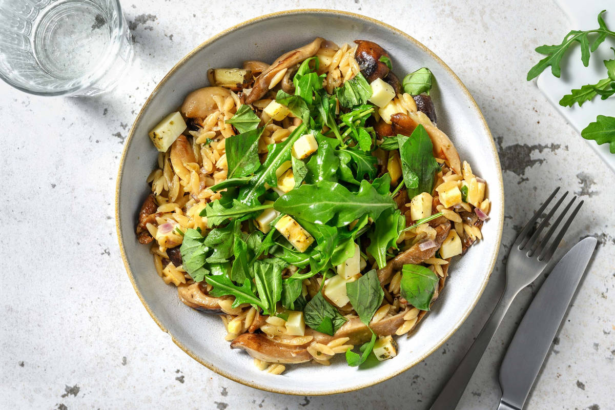 Orzotto aux champignons à l'umami