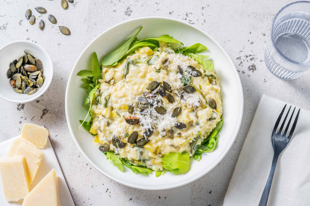 Orzo fondant aux épinards & mascarpone