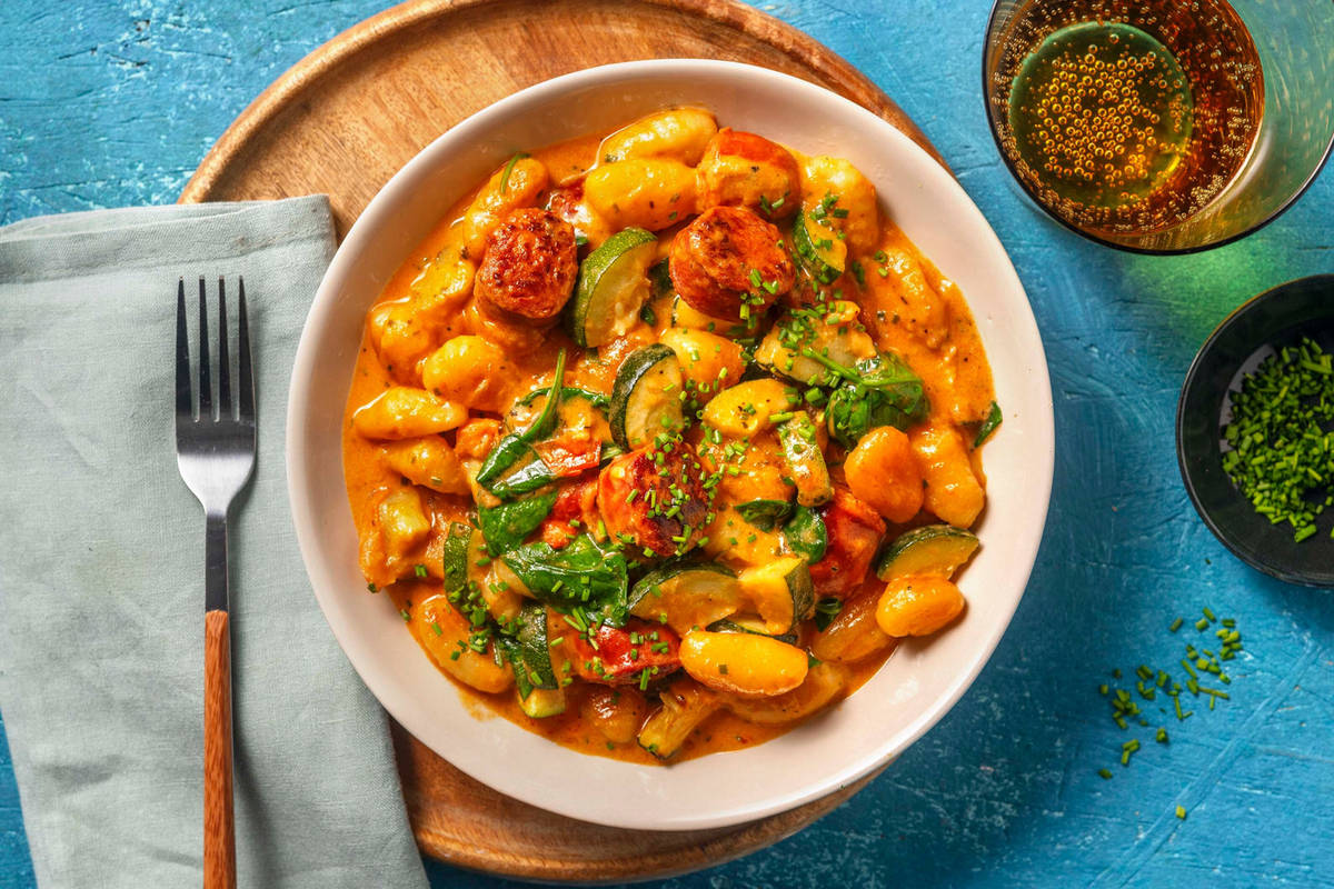 Pandestegt gnocchi og chorizo