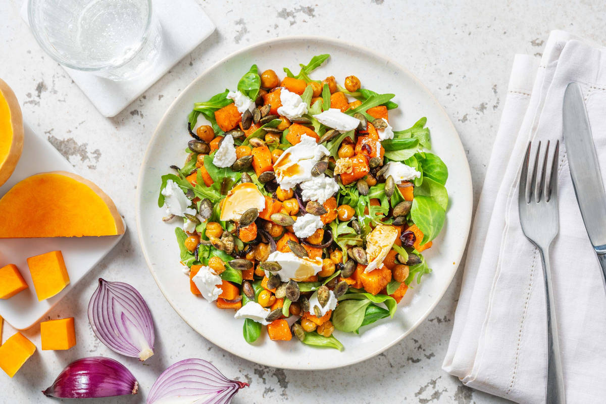 Salade de potiron & chèvre frais