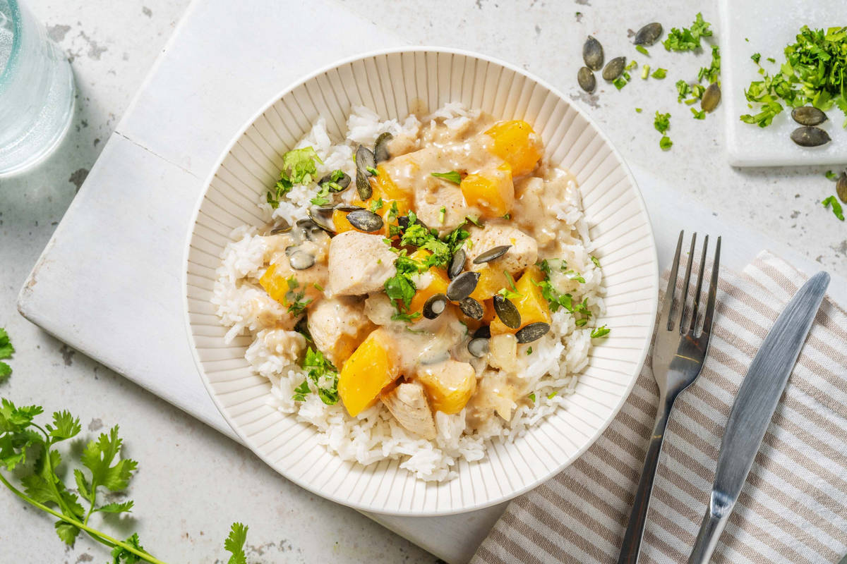 Curry indien sucré-salé : poulet & mangue