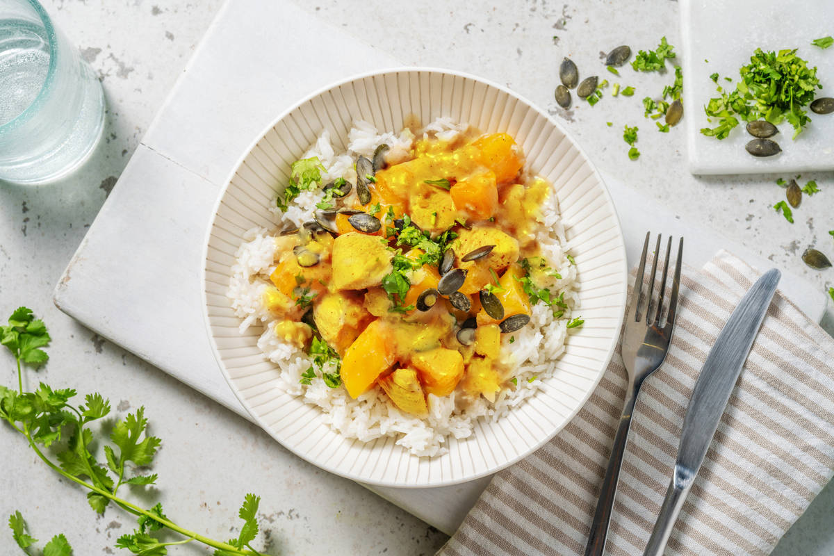Curry indien sucré-salé : poulet & mangue
