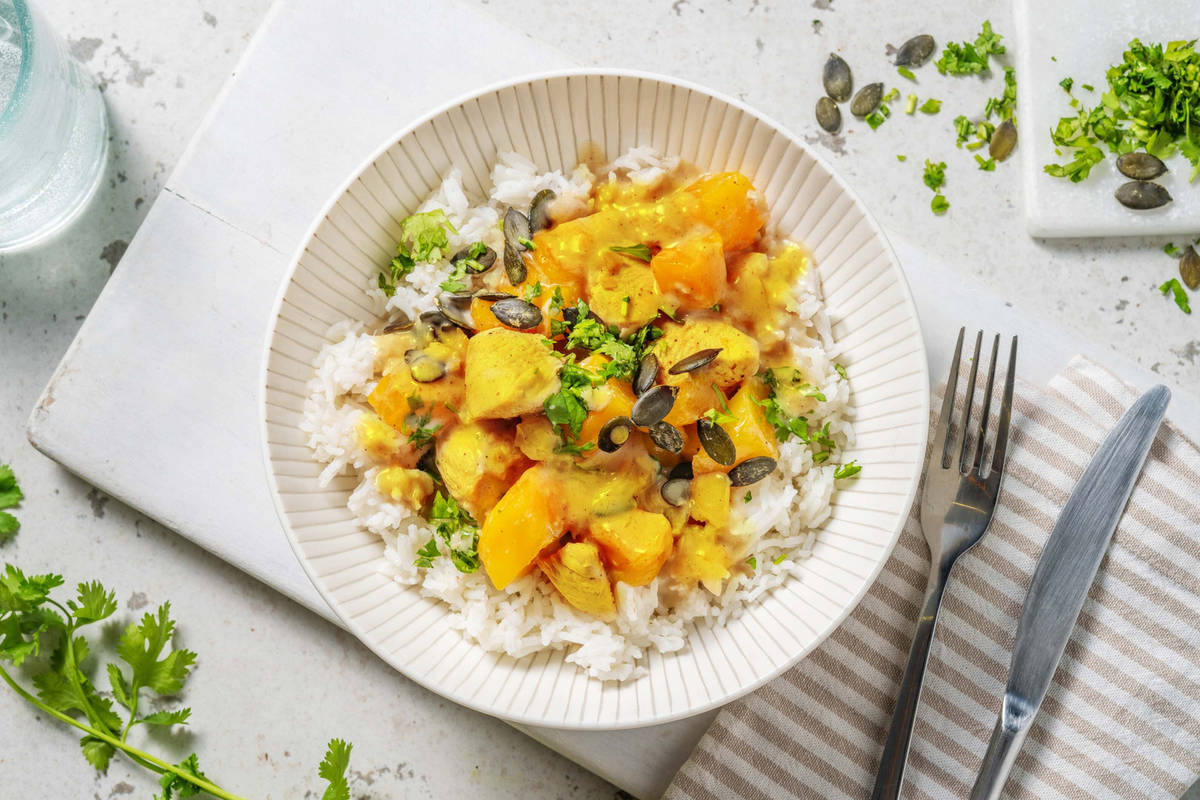 Curry indien sucré-salé : poulet & mangue