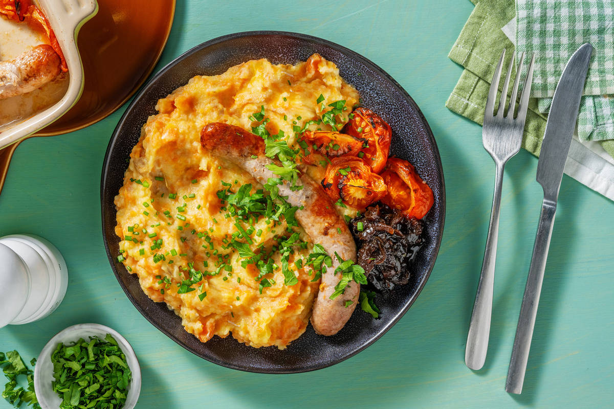 Saucisse Brandt & Levie et stoemp de carotte & panais