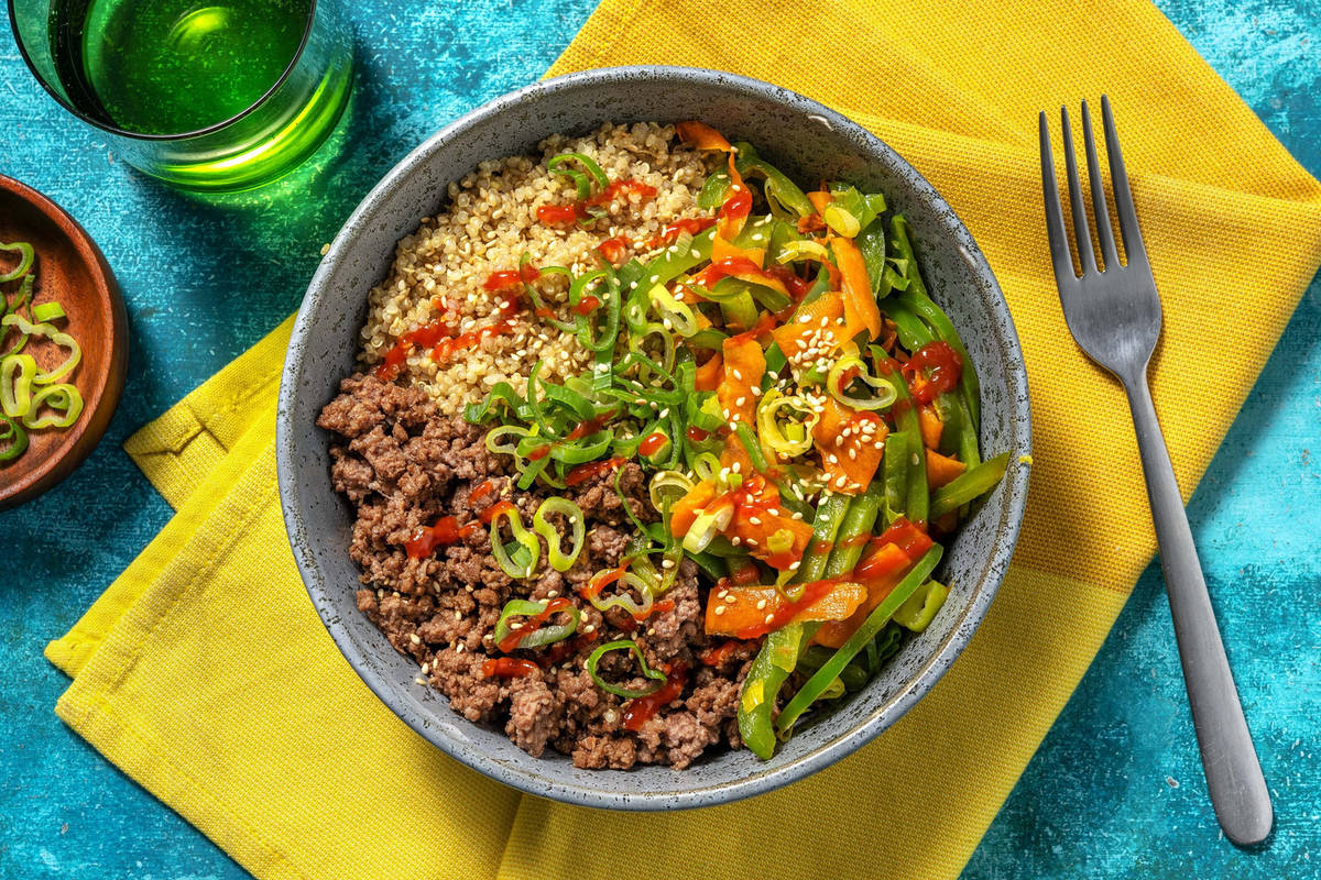 Bibimbap light di carne e quinoa 