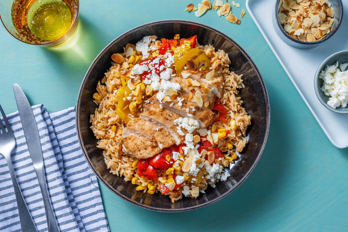 Poulet à la mexicaine & poivron rôti