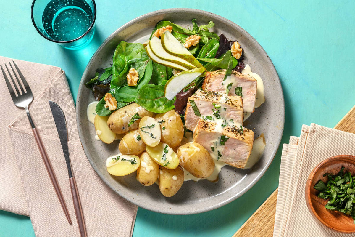 Svinefilet i fløtesaus