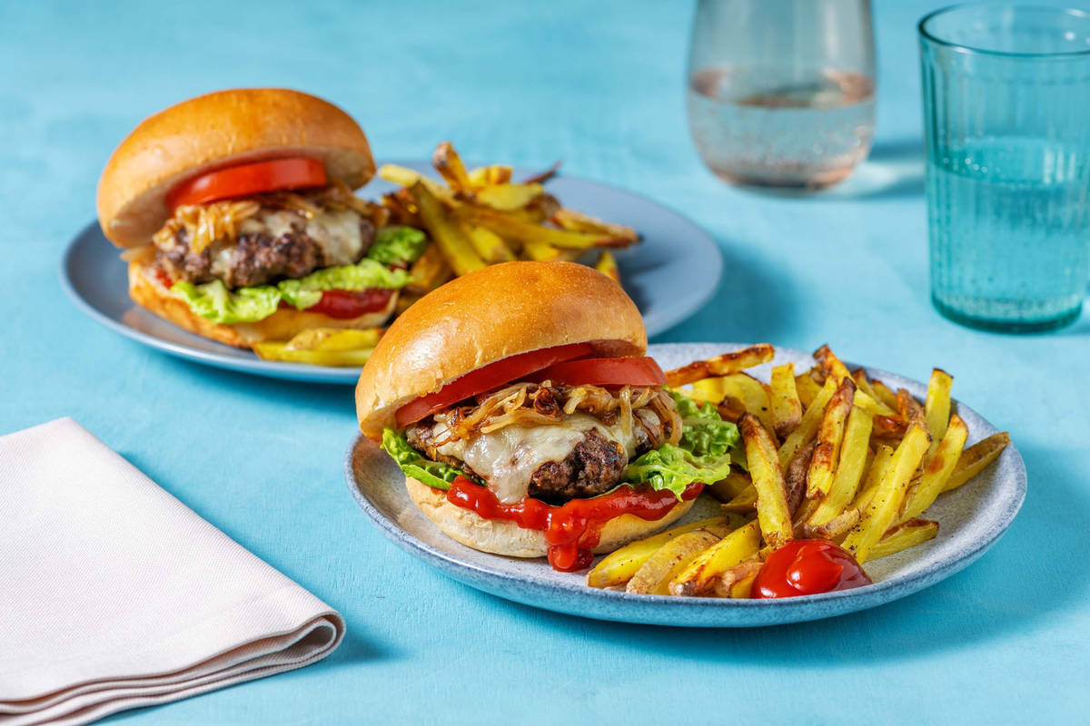 Saftig cheeseburger