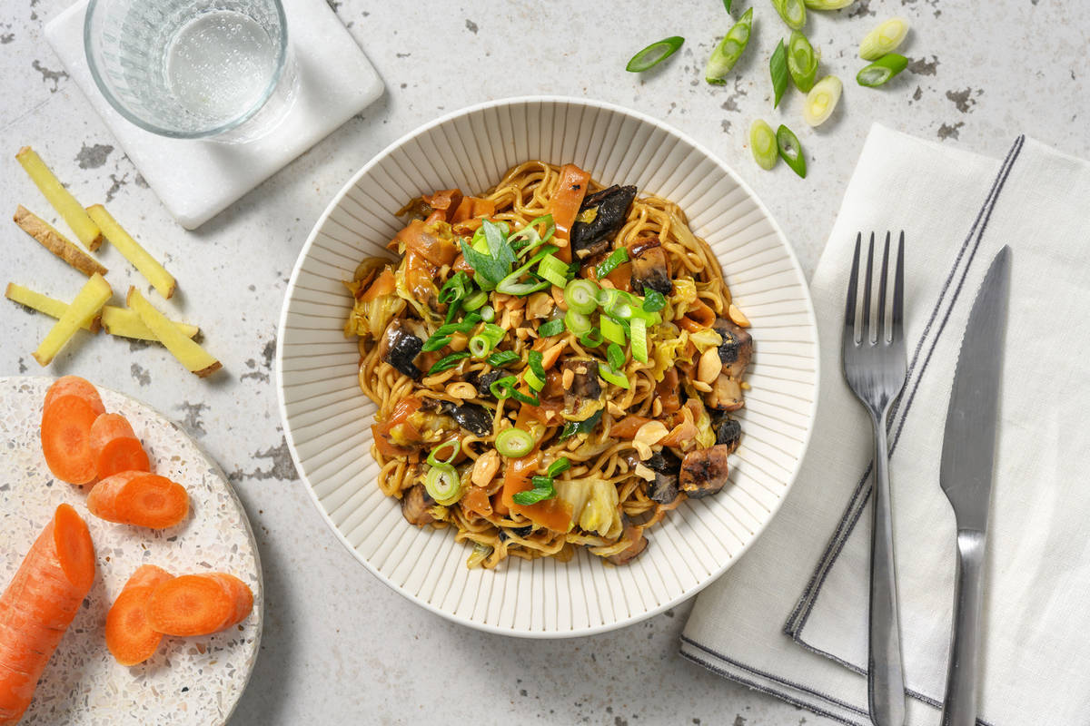 Wok de nouilles sautées aux légumes
