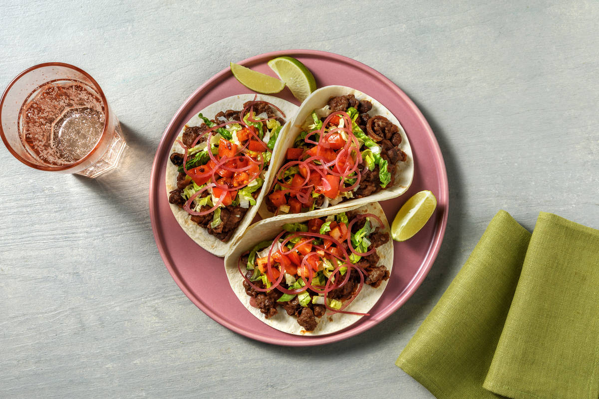 Speedy Beef and Black Bean Tacos