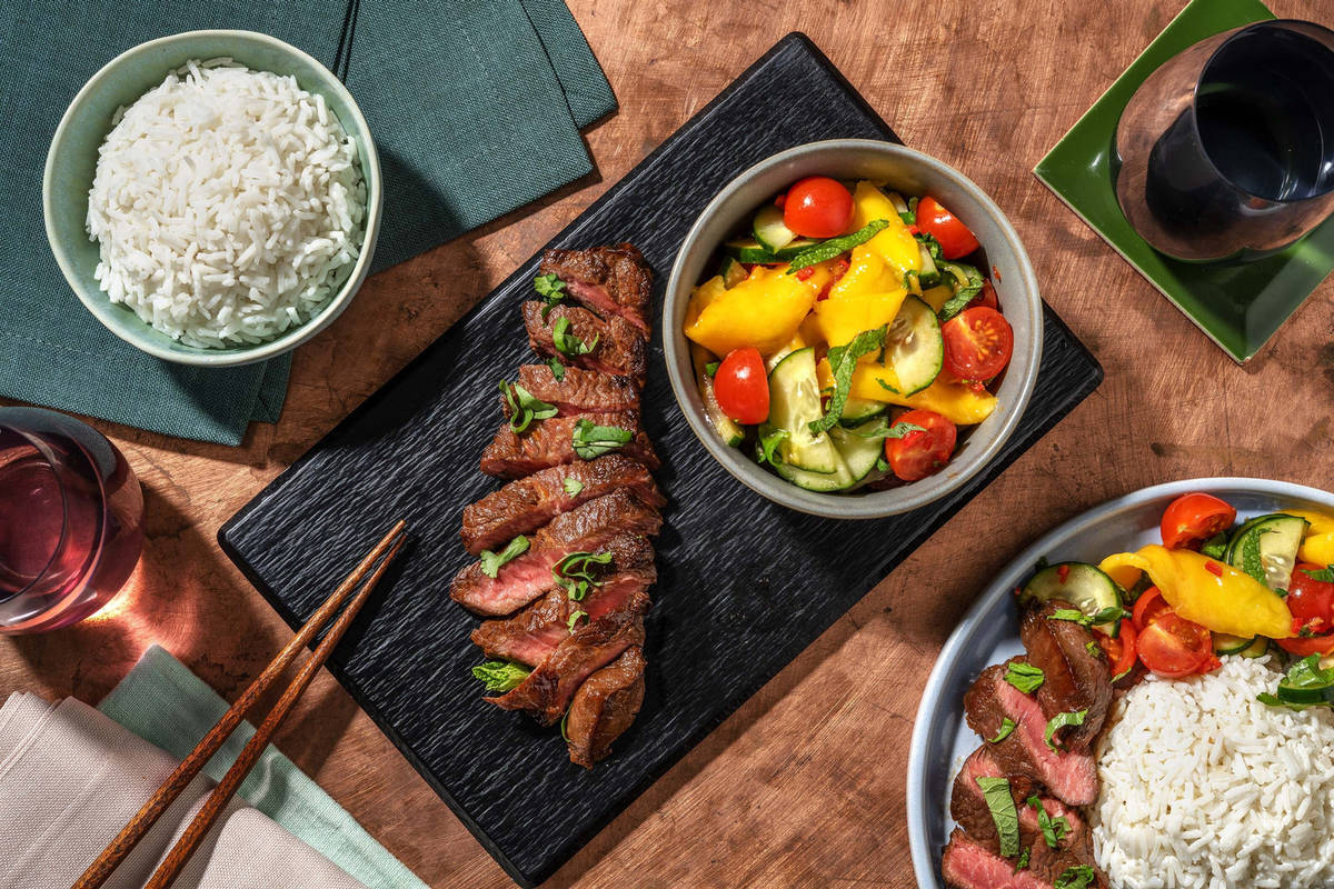 Steak with Thai-Style Mango Salad